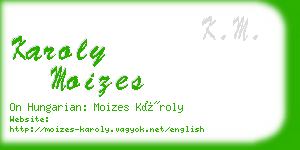 karoly moizes business card